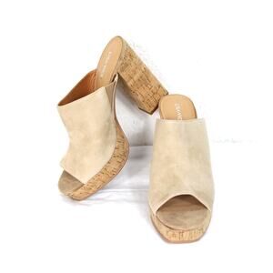 Lisa Vicky Women's Joy Platform Sandal Size 9 NIB Tan Camel Kid Suede